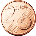 2 cent euro coin bezel pendant