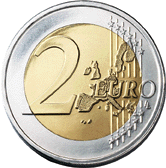 2 dollar euro coin bezel pendant