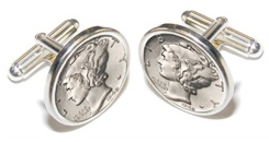 Sterling Silver Coin Bezel Cuff Links Cufflinks