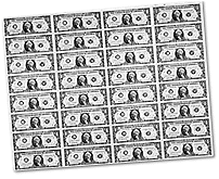 uncut paper money sheets