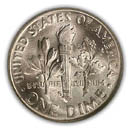 silver roosevelt dime reverse