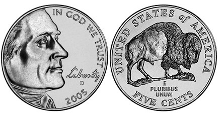 2005 Bison Jefferson Nickel Image