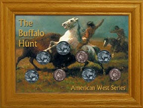 The Buffalo Hunt Frame with Coins